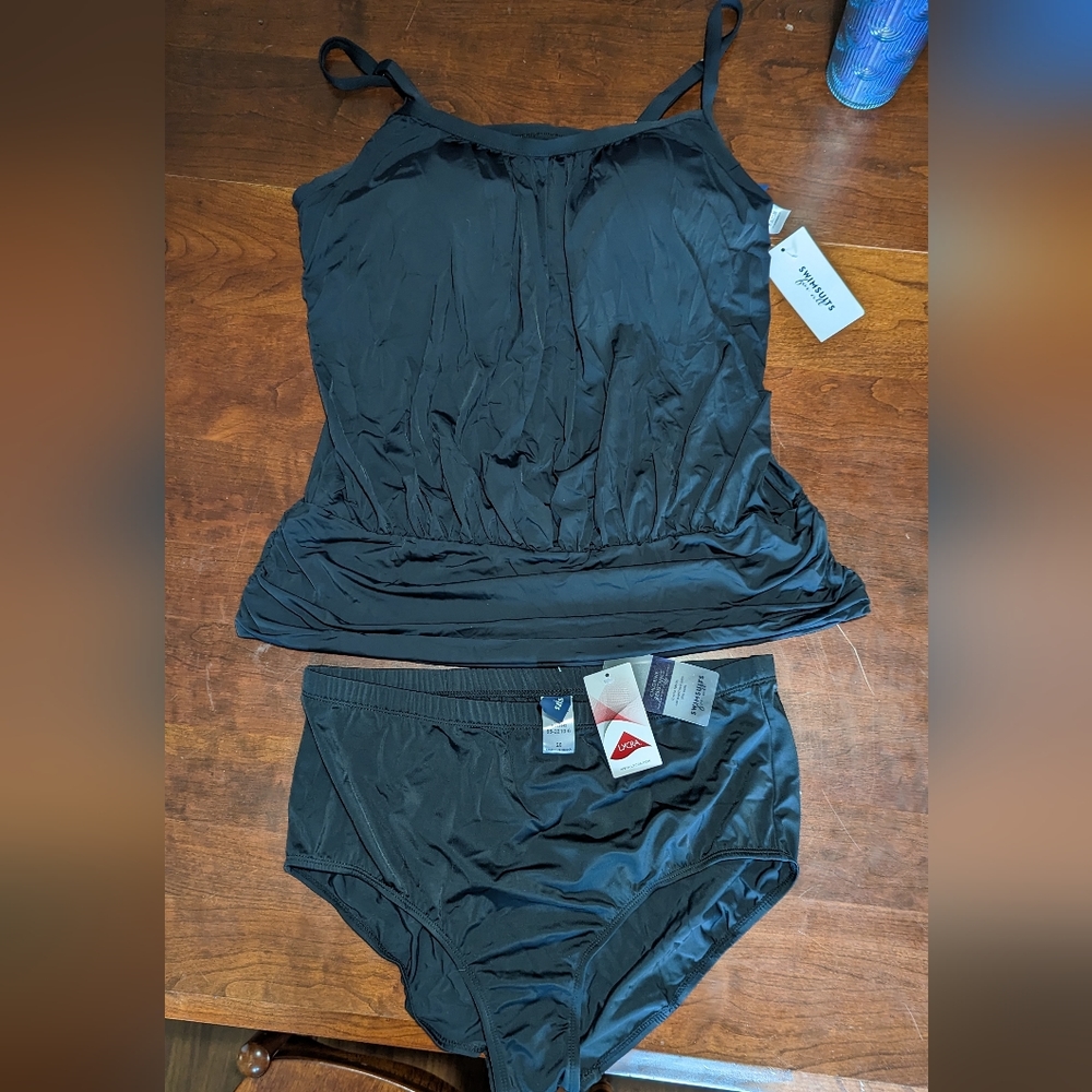 Swimsuits for all black tankini bathing suit with swim bottoms